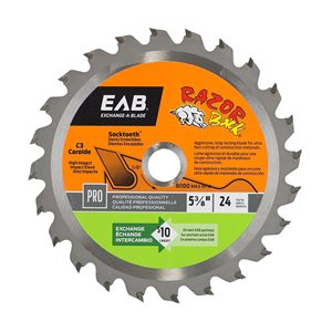Exchange-A-Blade Razor Back 5-3/8-in 24-Tooth Dry Cut Only Standard Tooth Carbide Circular Saw Blade