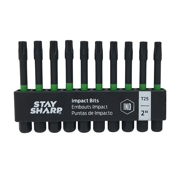 Stay Sharp 2-in Torx Impact Driver Bit Set - 10-Piece