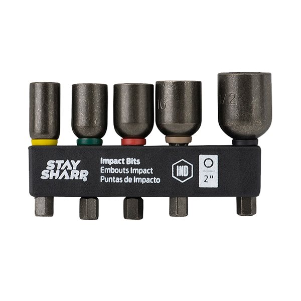 Stay Sharp Assorted 2-in Nutsetter Impact Driver Bit Set - 5-Piece