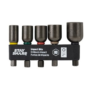 Stay Sharp Assorted 2-in Nutsetter Impact Driver Bit Set - 5-Piece