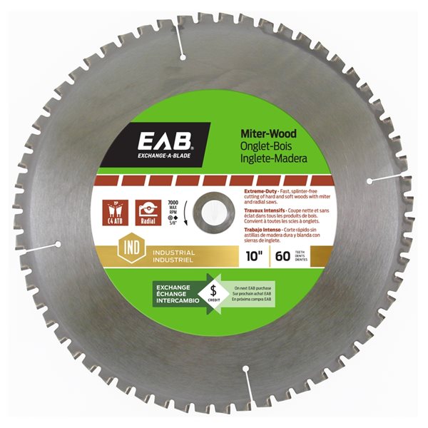 Exchange-A-Blade 10-in 60-Tooth Dry Cut Only Standard Tooth Carbide Mitre  Saw Blade 1018322 RONA