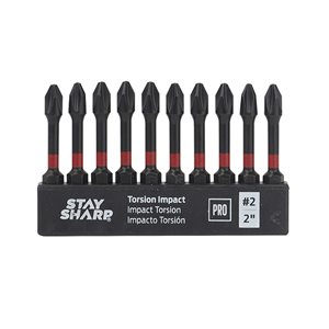 Stay Sharp 2-in Phillips Impact Driver Bit Set - 10-Piece