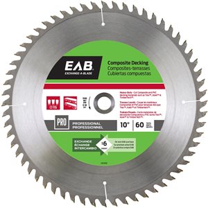 Lames de scie circulaire au carbure de 10 po à 60 dents coupe à sec uniquement par Exchange-A-Blade