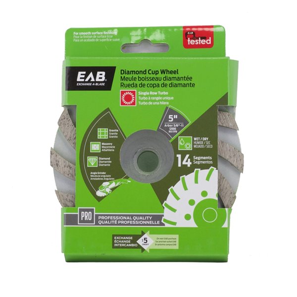 Exchange-A-Blade Bonded Abrasive 5-in Cup Wheel