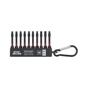 Stay Sharp 2-in Square/Robertson Impact Driver Bit Set with Carabiner - 10-Piece