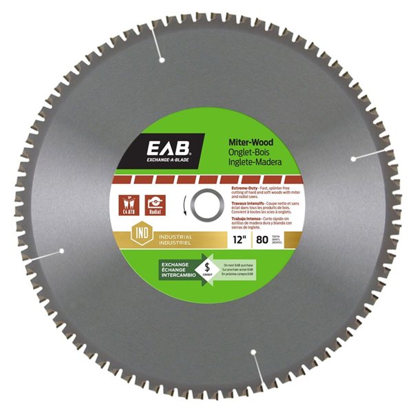Exchange-A-Blade 12-in 80-Tooth Dry Cut Only Standard Tooth Carbide Mitre  Saw Blade 1018432 RONA
