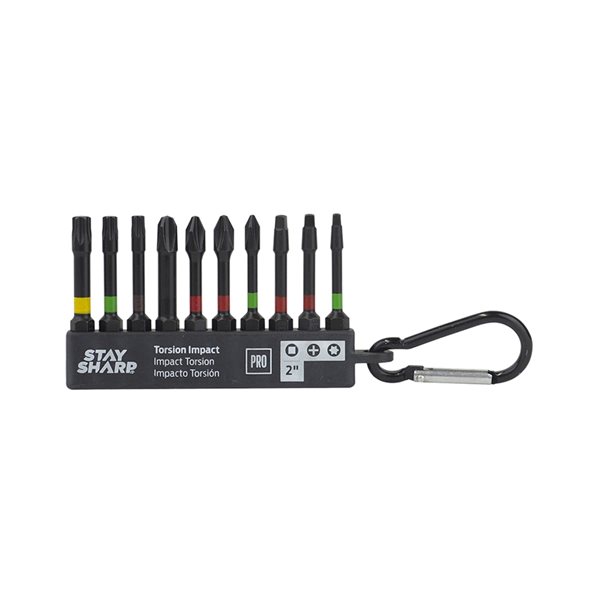 Stay Sharp Assorted 2-in Phillips/Square/Torx Impact Driver Bit Set - 10-Piece