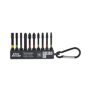 Stay Sharp Assorted 2-in Phillips/Square/Torx Impact Driver Bit Set - 10-Piece