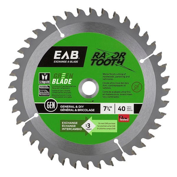 Exchange-a-blade Razortooth 40-tooth 7-1 4-in Dry Cut Only Standard 