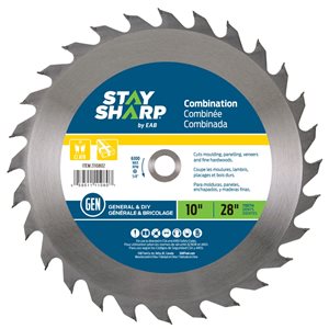 Stay Sharp 10-in 28-Tooth Dry Cut Only Standard Tooth Carbide Circular Saw Blade