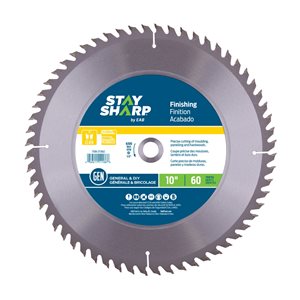 Stay Sharp 10-in 60-Tooth Dry Cut Only Standard Tooth Carbide Circular Saw Blade
