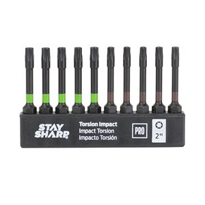 Stay Sharp 2-in Assorted Torx Impact Driver Bit Set - 10-Pack