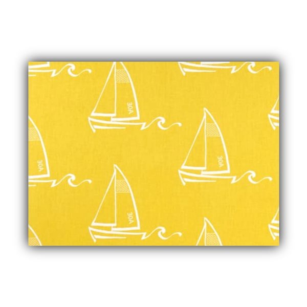 Joita Home Sailboats Pineapple Yellow Polyester Rectangle Placemat - Set of 2