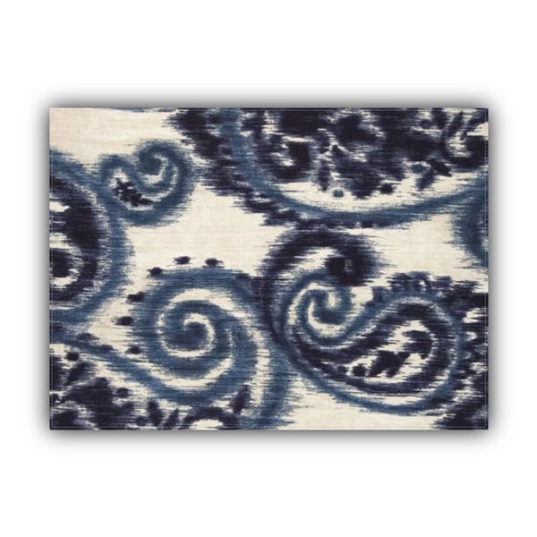 Joita Home Madalena Swirl Navy Blue/White Polyester Rectangle Placemat