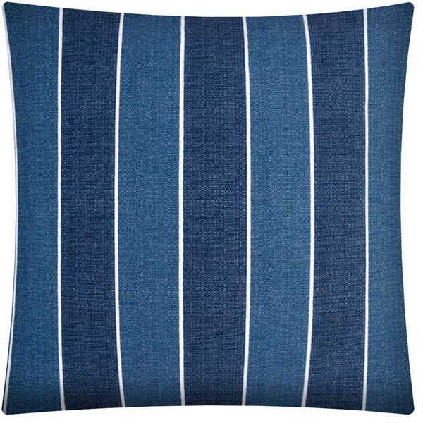 Joita Home Madalena Stripe 17in W x 17in L Navy Blue Square Pillow