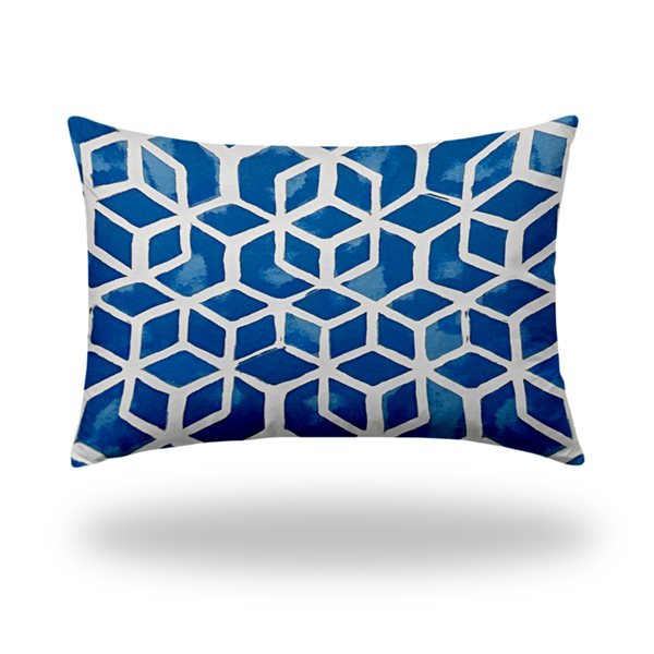 Joita Home Cube Soft Royal Blue/White 18-in W x 12-in L Rectangular Pillow Cover