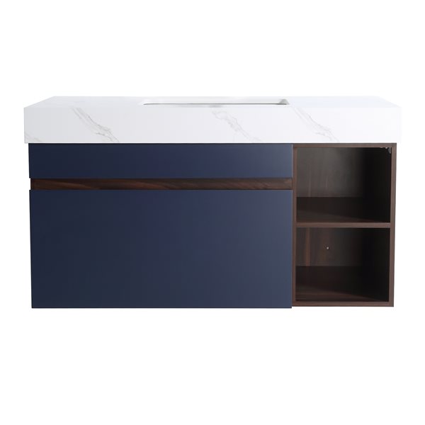 CASAINC 42in Undermount Single Sink Bathroom Vanity with White