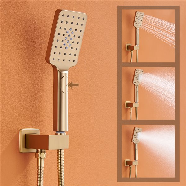 CASAINC 10-in Shower System Gold 1-handle Shower Faucet (Valve Included)