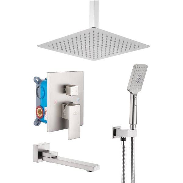 Image of Casainc | Shower System 1-Handle Shower Faucet (Valve Included) - Nickel | Rona