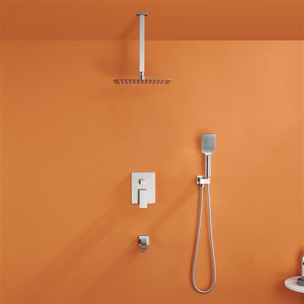 CASAINC Shower System Nickel 1-handle Shower Faucet (Valve Included)