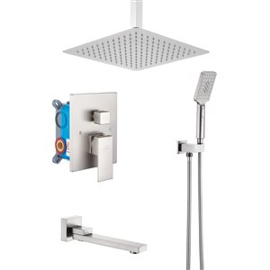 CASAINC Shower System Nickel 1-handle Shower Faucet (Valve Included)