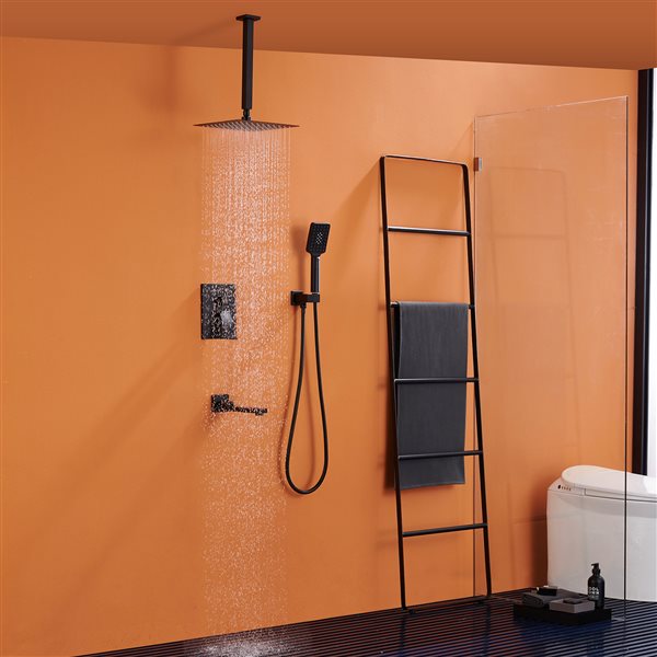 CASAINC Shower System Black 1-handle Shower Faucet (Valve Included)