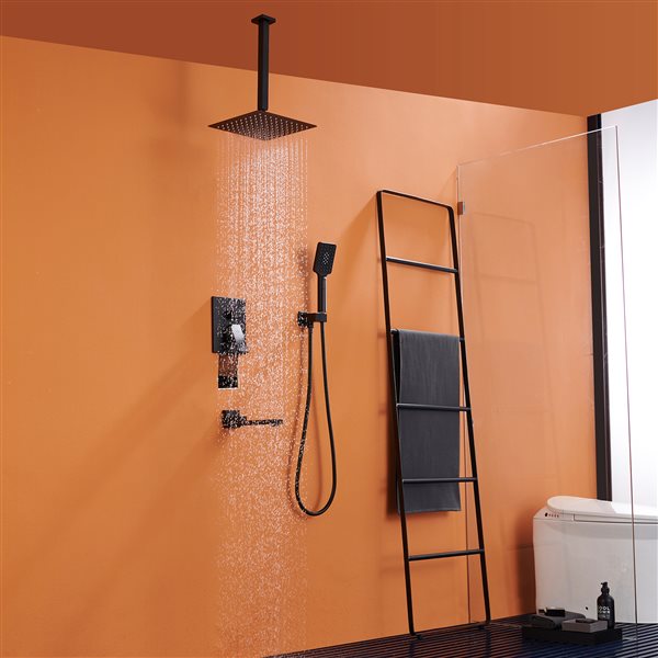 CASAINC Shower System Black 1-handle Shower Faucet (Valve Included)