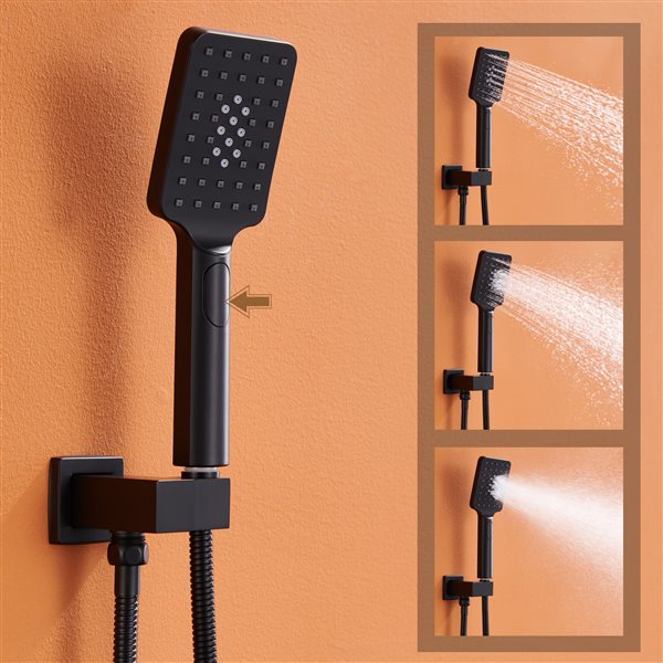 CASAINC Shower System Black 1-handle Shower Faucet (Valve Included)