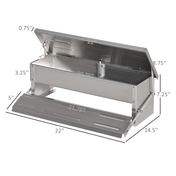 PawHut 10.6-lb Silver Steel Automatic Chicken Feeder