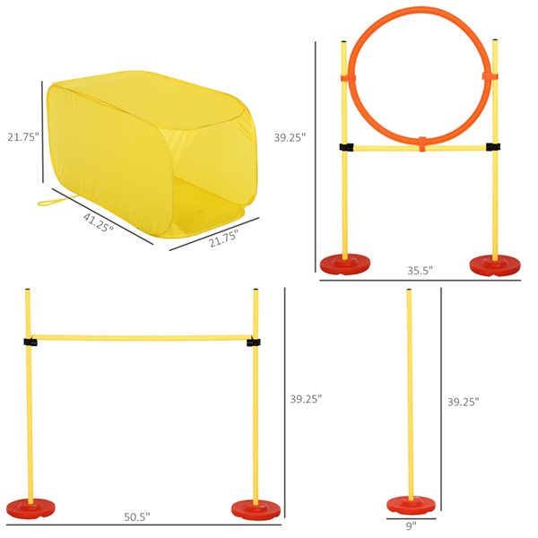 Pawhut Intermediate Dog Park Agility Course Kit - 4-Piece