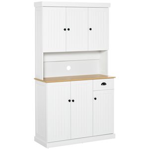 HomCom 71-in White and Brown Composite Pantry