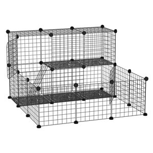 PawHut 41.25-in x 41.25-in Black Metal Indoor Playpen