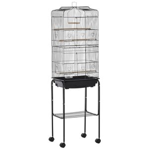 Pawhut 61.75-in H Black Metal Bird Cage