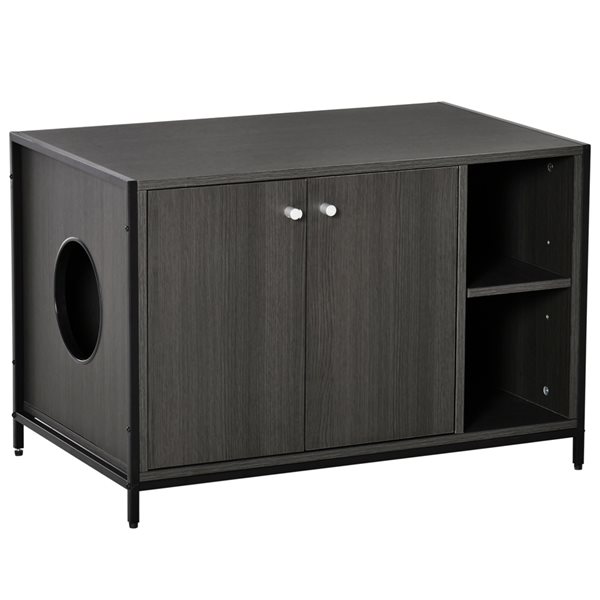 PawHut Black Hidden Litter Box