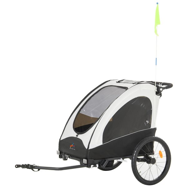 Aosom elite ii 3in1 double child bike sales trailer