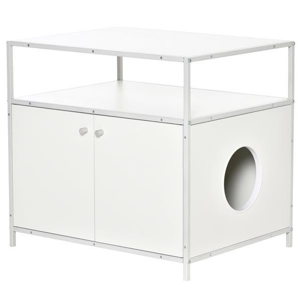 PawHut White Litter Box