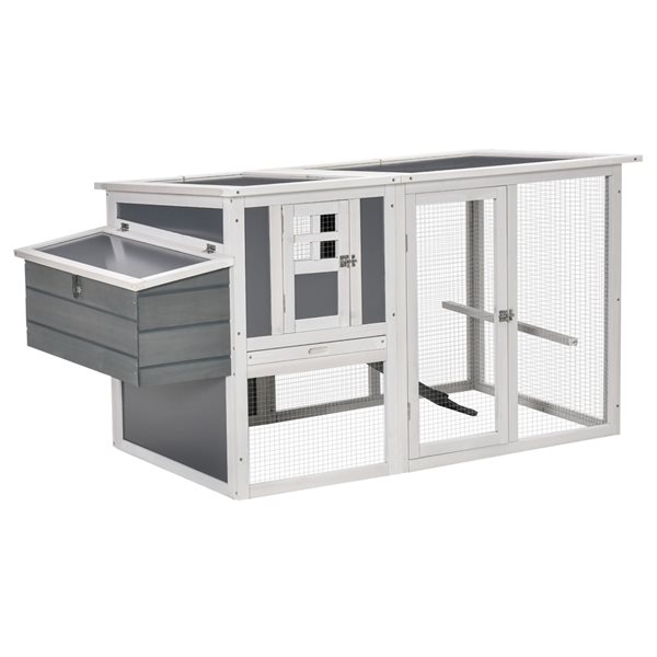 PawHut Grey Wood Chicken Coop D51-288 | RONA