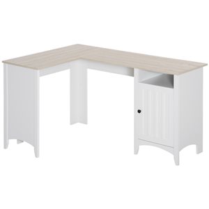 HomCom 17.75-in White Modern/Contemporary L-Shaped Desk