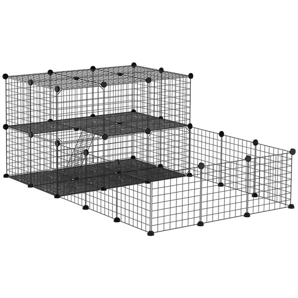 PawHut 13.75-in x 13.75-in Black Metal Indoor Playpen