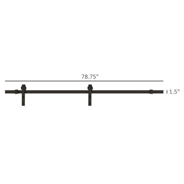 Homcom Matte Black 6 Ft Barn Door Hardware Kit B81 017 Rona Homcom Matte Black 6 Ft Barn Door, Homcom 6 Sliding Barn Door Hardware Kit White