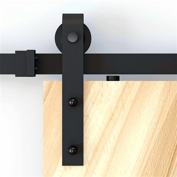 HOMCOM Matte Black 6.6-ft Barn Door Hardware Kit