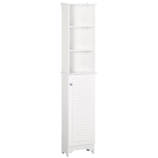 Armoire à linge HomCom autoportante en composite blanc de 13.5 po l. x 65 po h. x 7.75 po p.