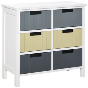 HomCom Multicolour 6-Drawer Dresser