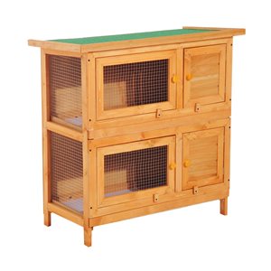 PawHut Orange and Green Composite Rabbit Hutch
