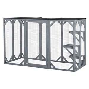 PawHut 5.83-ft L x 2.58-ft W x 3.67-ft H Pet Kennel