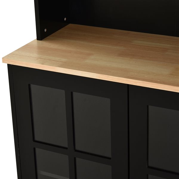 HOMCOM 72-in Black and Brown Composite Pantry