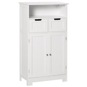 kleankin 23.5-in W x 42.75-in H x 11.75-in D Freestanding White MDF Linen Cabinet