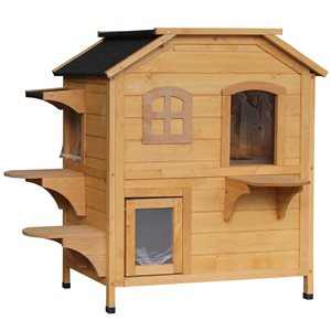PawHut 35.75-in Brown Cat House