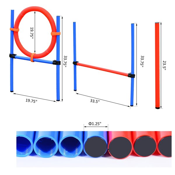 Pawhut Intermediate Dog Park Agility Training Kit - 12-Piece