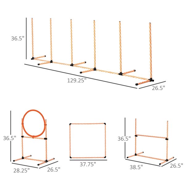 Pawhut Intermediate Dog Park Agility Training Kit - 4-Piece